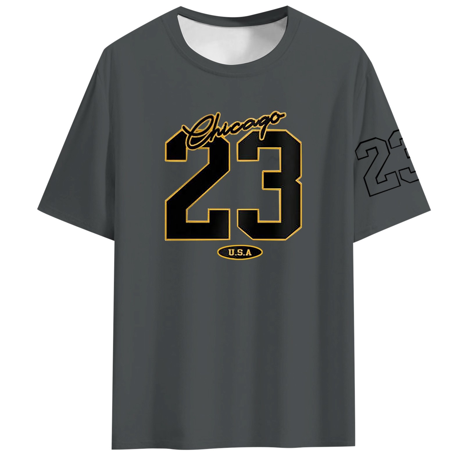 thumbnail image 3 of Camiseta personalizada con estampado alfanumérico para hombre - Cuello redondo y manga corta - Mezcla de algodón, nombre/número personalizado para regalos únicos, 3 of 7